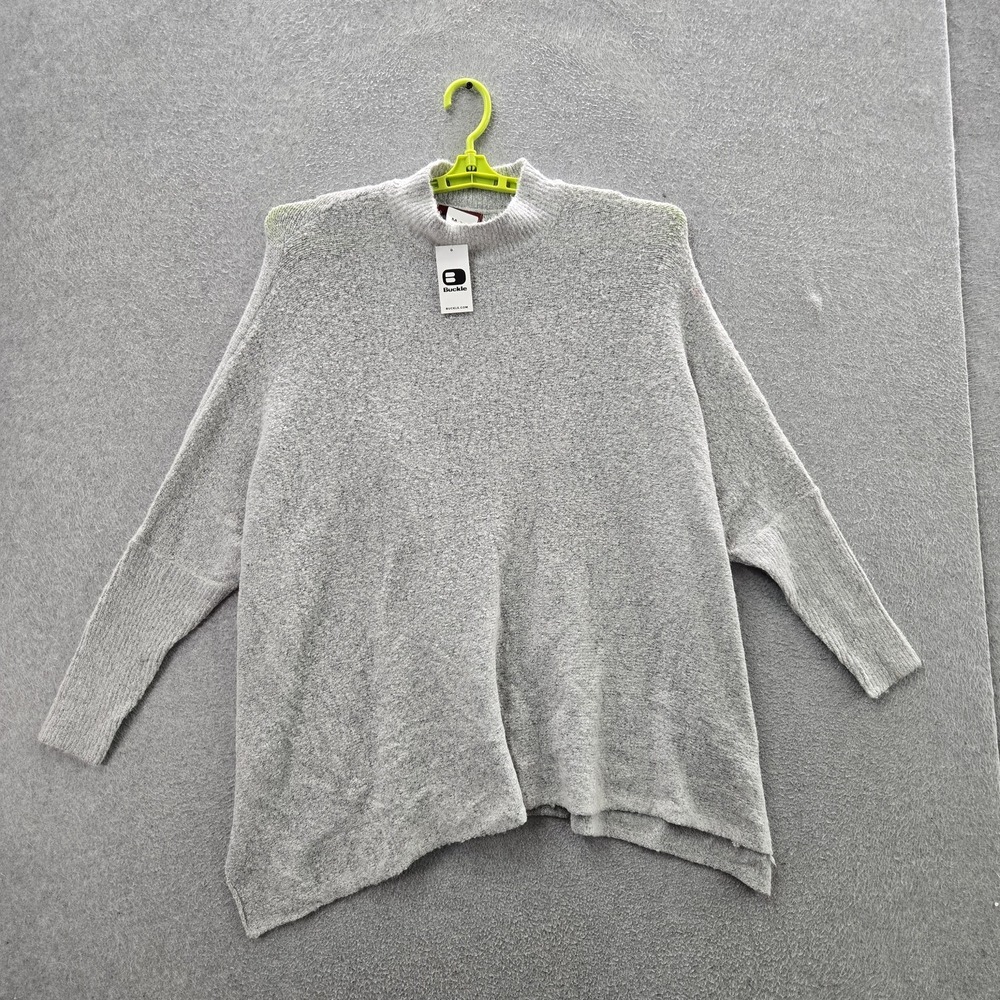 Red By BKE Women Sweater XS Light Grey Heathered Mock Neck NWT